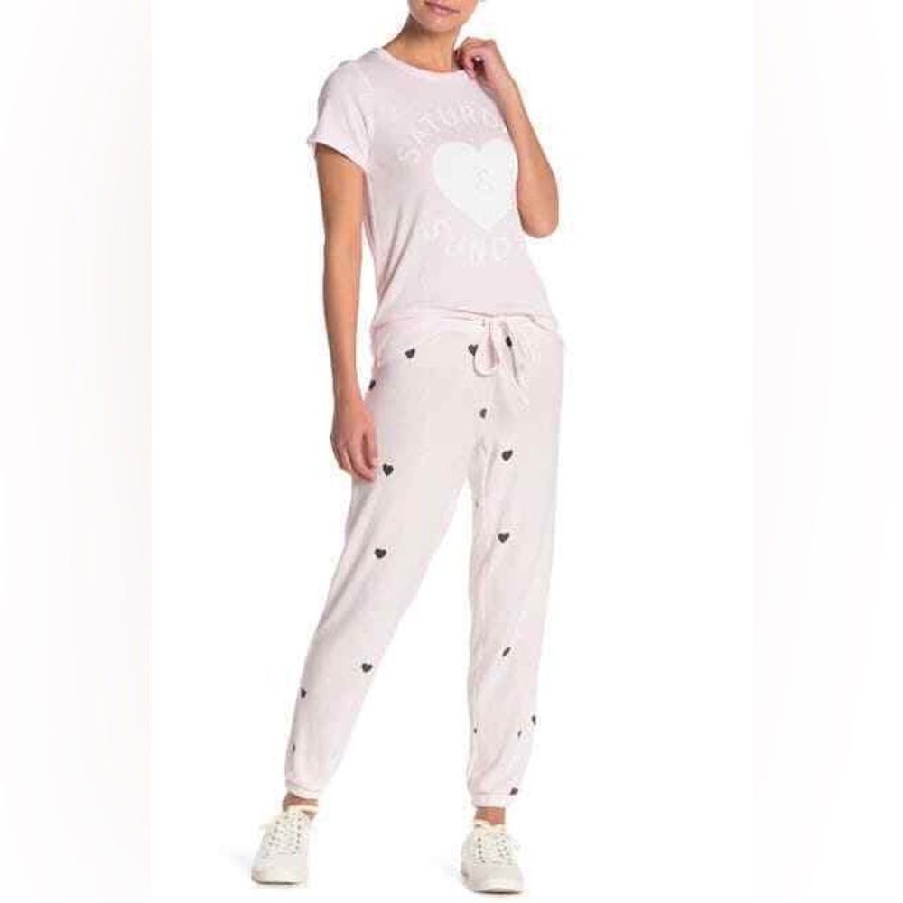 Chaser Pink Heart Sweatpants